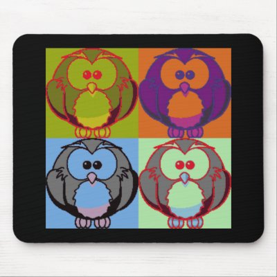 Pop Goes the Owl Mousemats by tnmpastperfect
