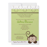 POP MONKEY 5x7 Green Neutral BABY SHOWER Custom Invitation