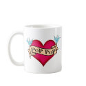 Pop Pop - Custom Heart Tattoo T-shirts & Gifts mugs