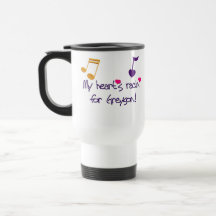 POP RETRO "MY HEART'S RACIN FOR GREYSON!" COFFEE MUGS