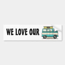 Pop Top Van Camper Bumper Sticker