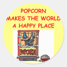 popcorn round sticker