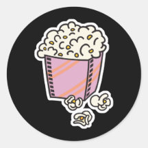 popcorn round stickers