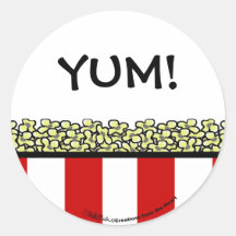 Popcorn Round Stickers