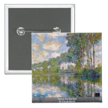 Poplars On The Epte By Claude Monet Pinback Buttons