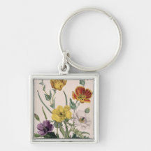 Poppies and Anemones Keychain