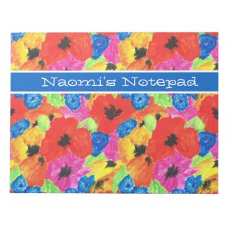 Poppies and Cornflowers Customisable Notepad