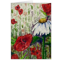Poppies and Daisies Card