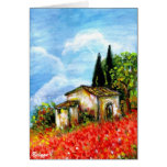 POPPIES IN TUSCANY GREETING CARD