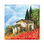 Poppies in Tuscany Refrigerator Magnets