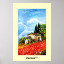 POPPIES IN TUSCANY POSTERS
