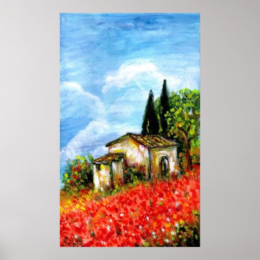 POPPIES IN TUSCANY PRINT