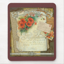 Poppies Memories and French Script mousepads