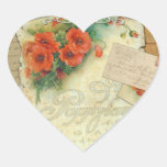 Poppies Memories and French Script Sticker