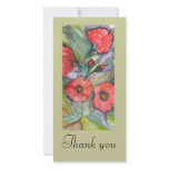 POPPIES -WATERCOLOUR, Thank you card photo cards