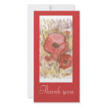POPPIES -WATERCOLOUR, Thank you card photo cards