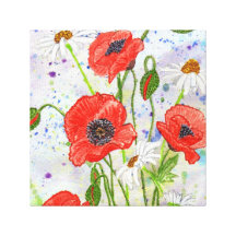 'Poppies' Wrapped Canvas Print