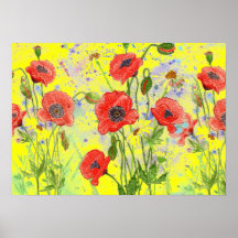 'Poppies Yellow' Poster