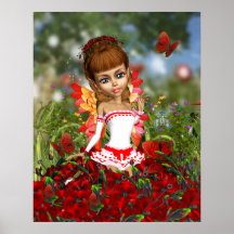 Poppy - 3 Dimensional Look Fantasy Fairy Doll Print
