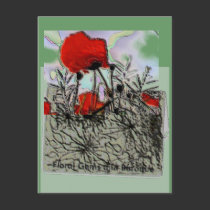 Poppy Collage postcards
