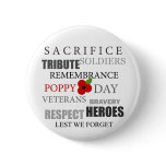 Poppy day words - Badge buttons