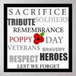 Poppy day words - Poster posters