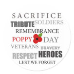 Poppy day words - Sticker