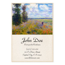 Poppy Field, Argenteuil, 1875 Claude Monet Business Card Template