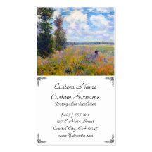 Poppy Field, Argenteuil, 1875 Claude Monet Business Card