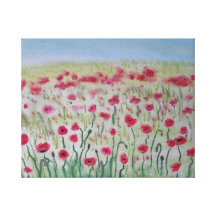 Poppy field gallery wrapped canvas