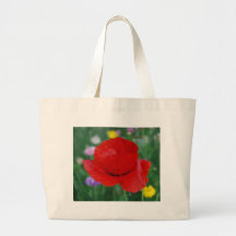 Poppy flower and meaning canvas bags