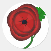 Poppy for Remembrance - sticker