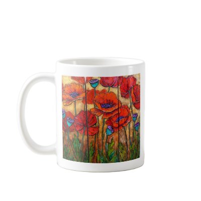 Poppy Garden Mug by BlueSnowGallery