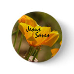 Poppy Jesus Saves Button