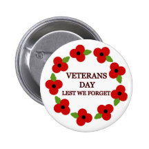 Poppy wreath - Badge Pinback Button