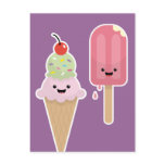 Popsicle & Ice cream friends postcards