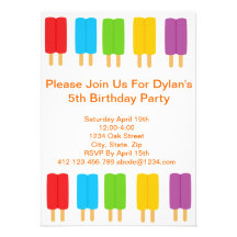 Popsicle Kids Birthday Party Invitation