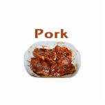 Pork chops in white dish, text PORK Photo Cut Outs