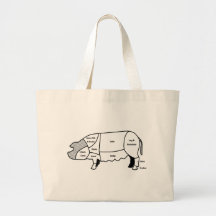 Pork Diagram Canvas Bags