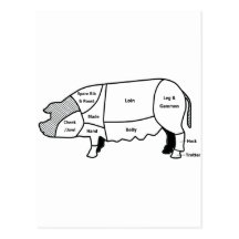 Pork Diagram Postcard