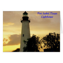 Port Isabel lighthouse at sunset card