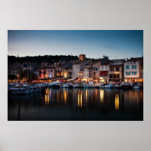 Port of Cassis at night Poster