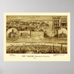 Port Townsend Washington Panoramic Map 1888 Poster