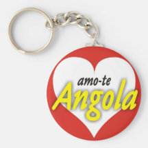 Porta-chaves - amo-te Angola - De Coração - Vermel Chaveiro