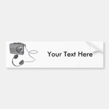 Portable Cassette Tape Player Bumper Stickers