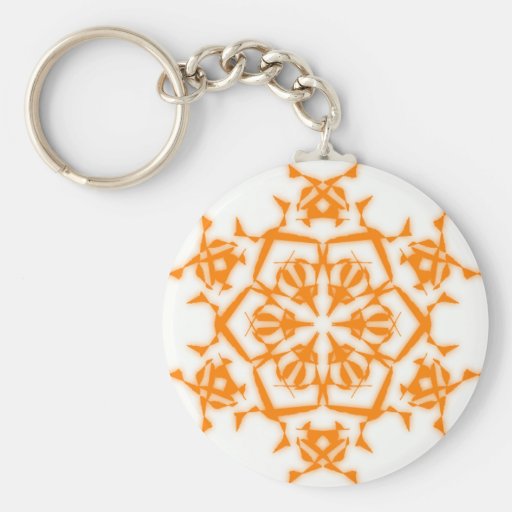 Porte-clés psychédélique fleurs orange
