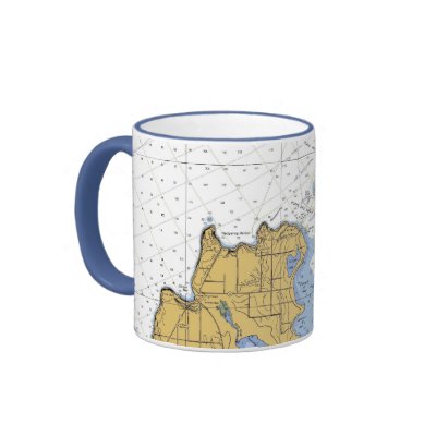 Porte Des Morts, WI Deaths Door,Nautical Chart Mugs by sailorpatp