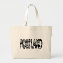 Portland Grunge Map Tote Bags