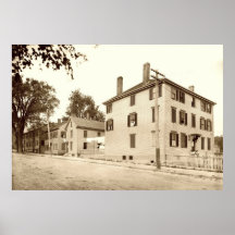 Portland, Maine Longfellow and Reed Birthplaces Print