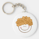 Portrait cartoon of happy boy kid posing, smiling keychain